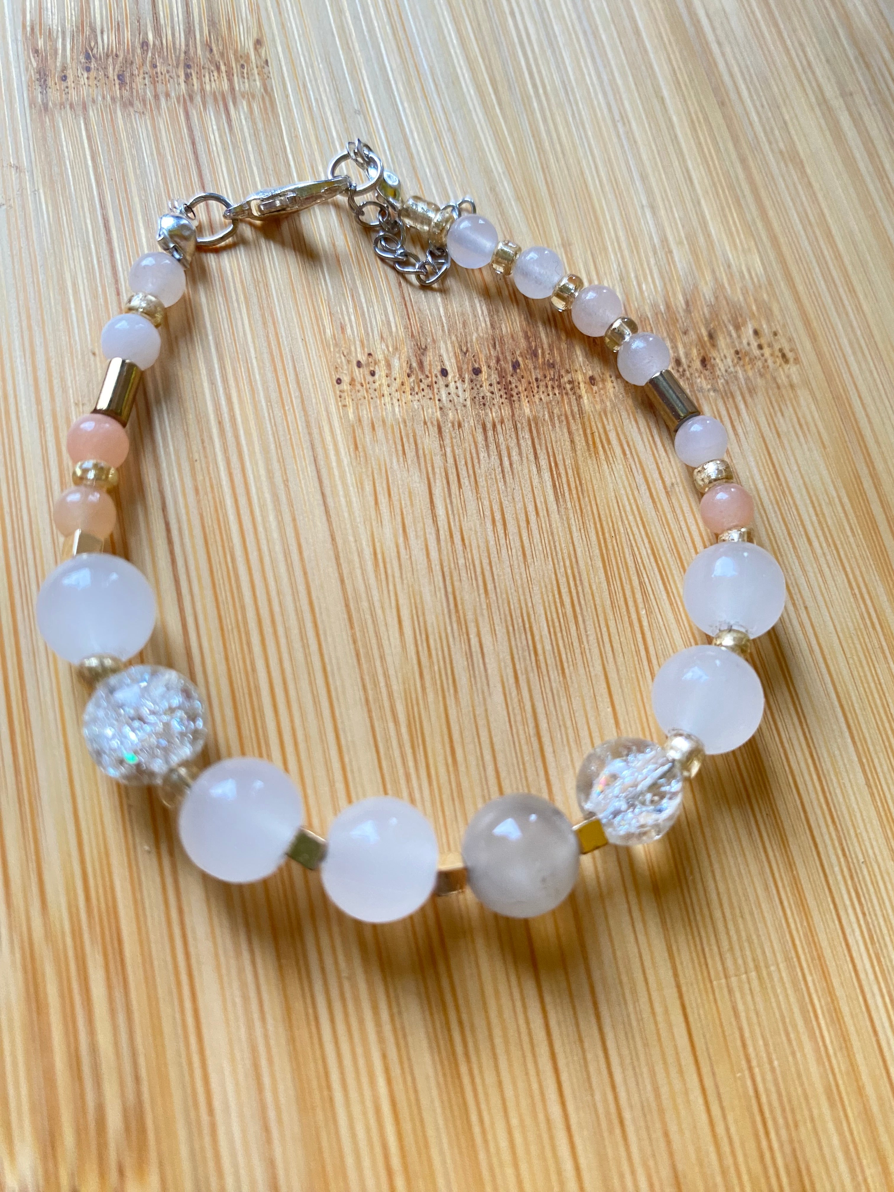 Bransoletka - harmonia i energia - agaty i kryształ górski