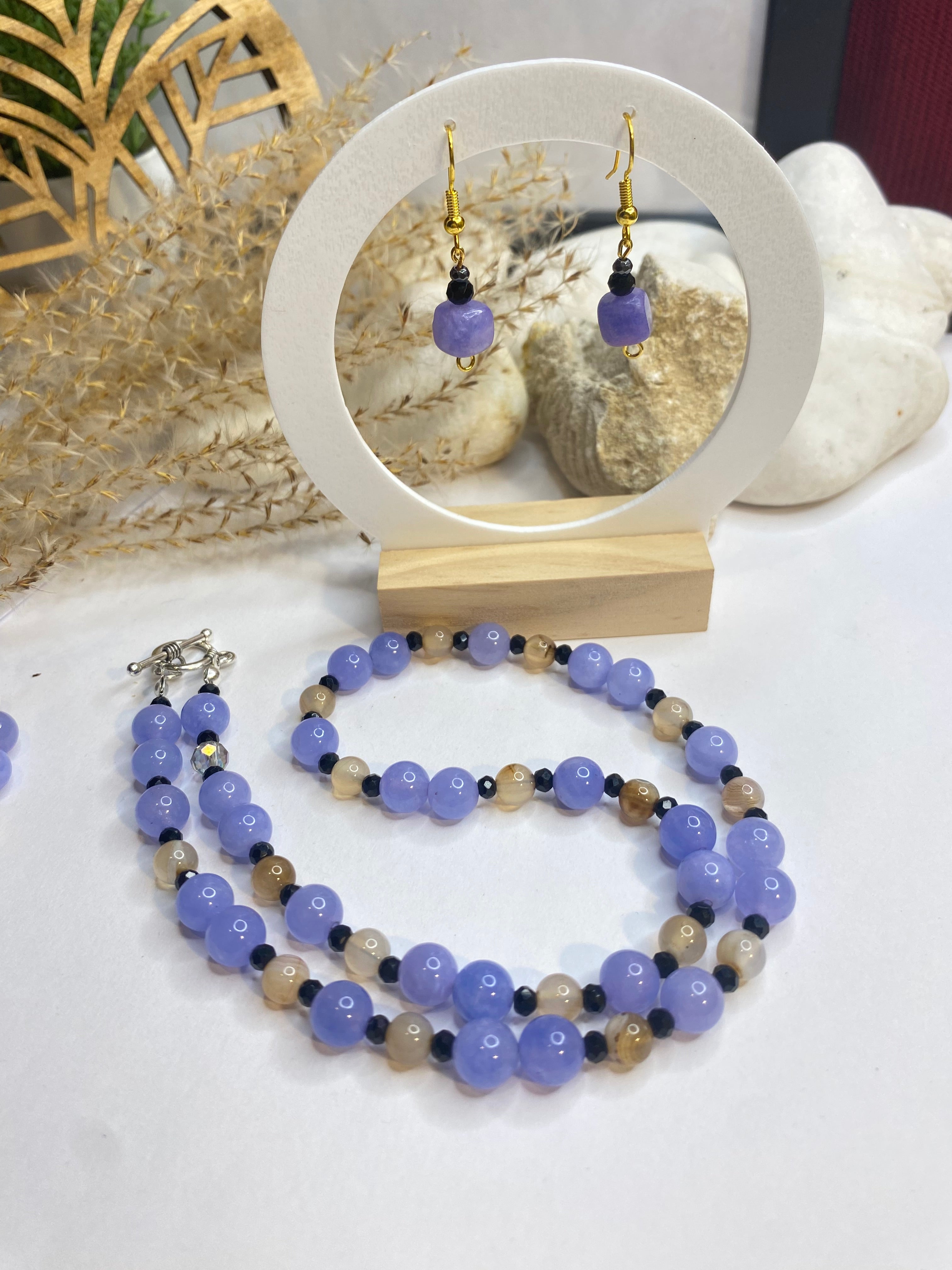 Zestaw angelit agat turmalin