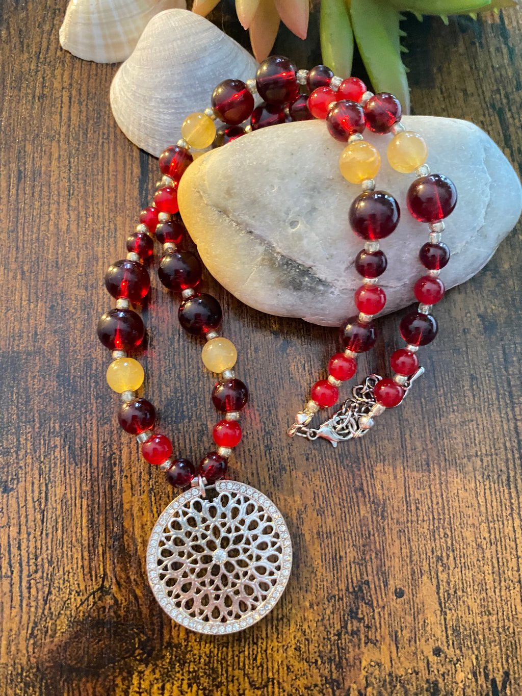 Naszyjnik - agaty i kryształki