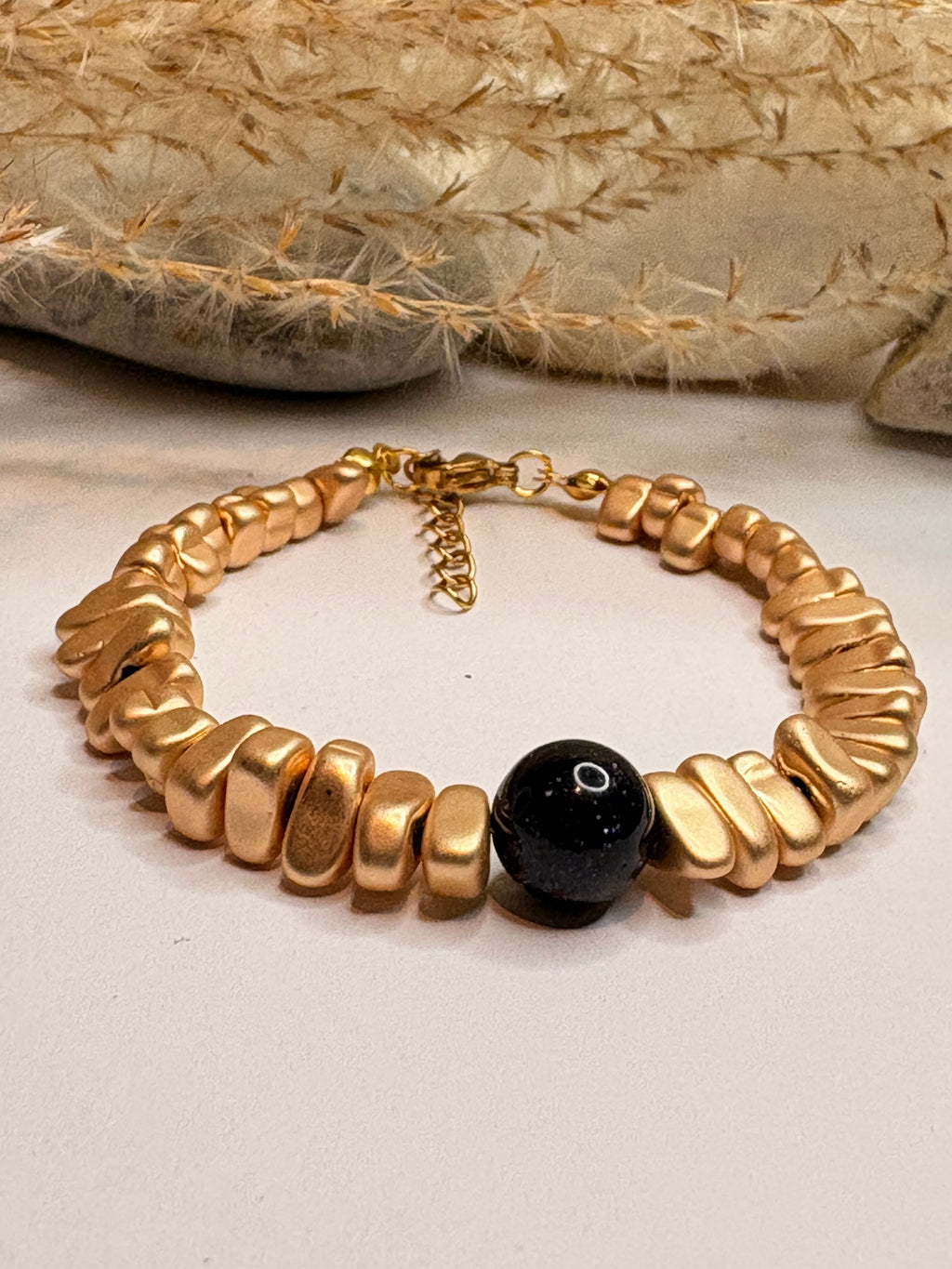 Bransoletka - hematyt i noc Kairu