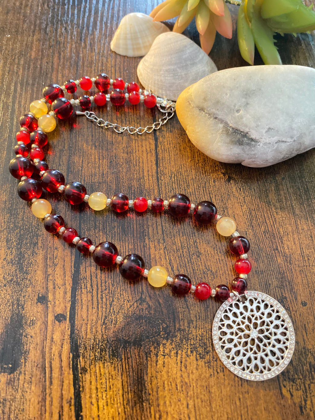 Naszyjnik - agaty i kryształki