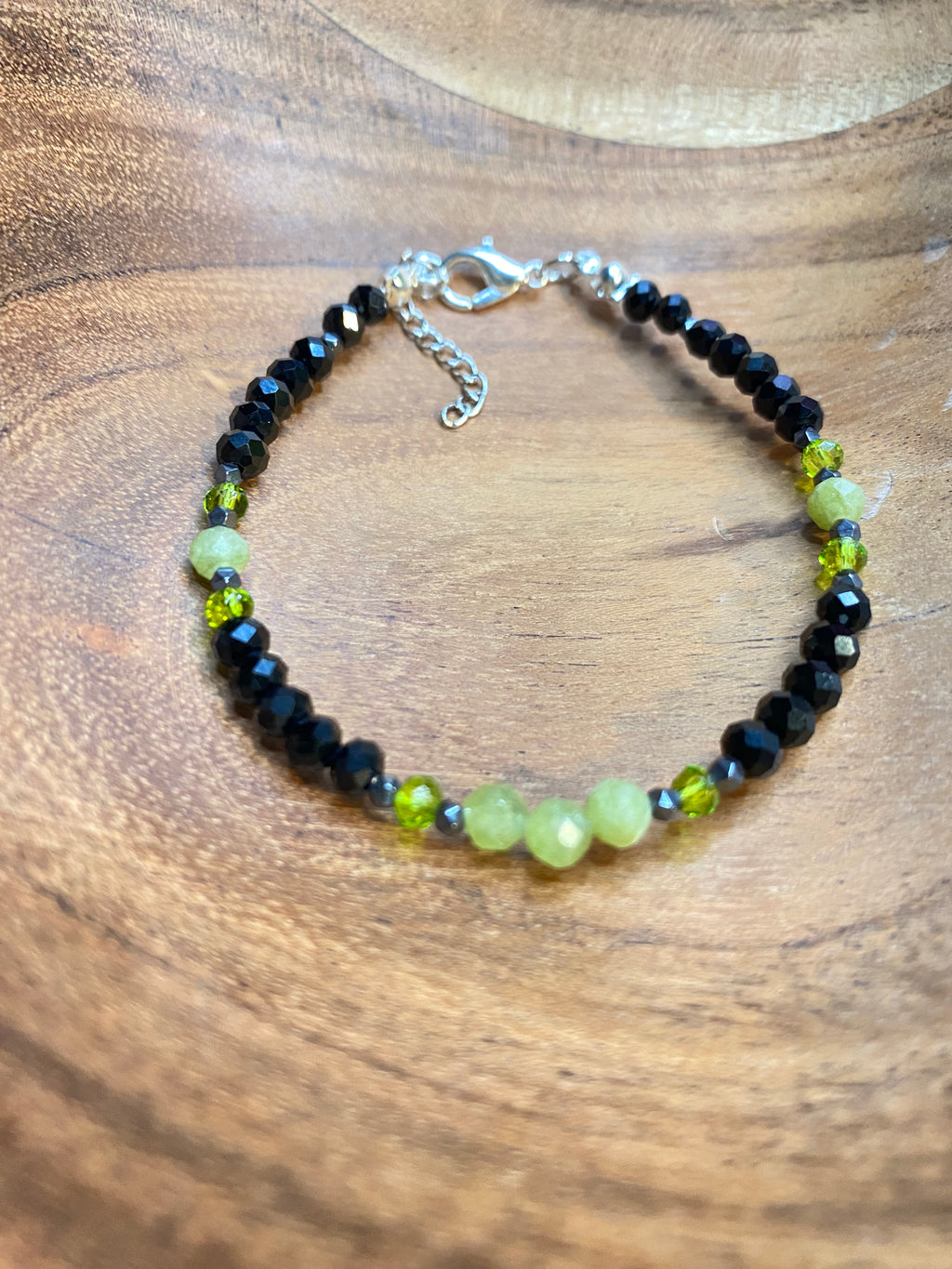 Bransoletka - turmalin z oliwinem