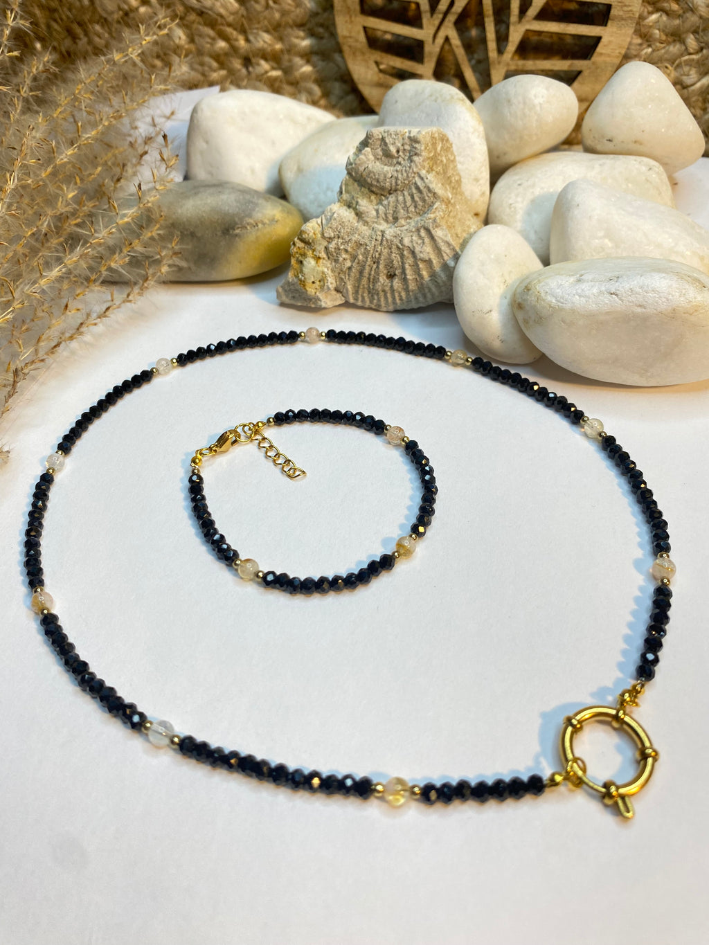 Zestaw - turmalin z cytrynem