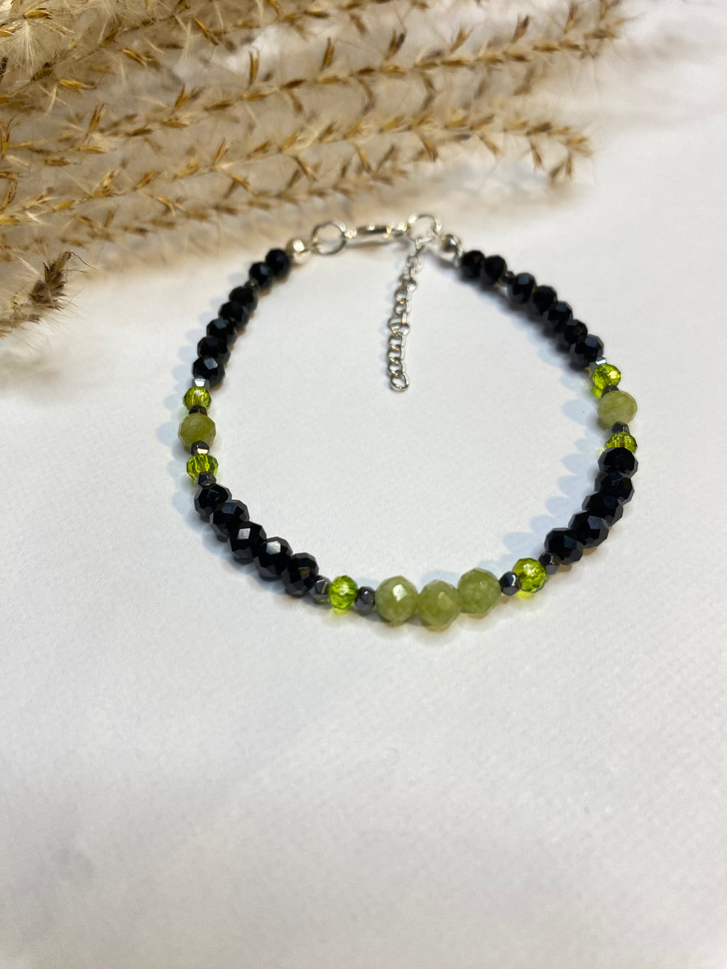 Bransoletka - turmalin z oliwinem