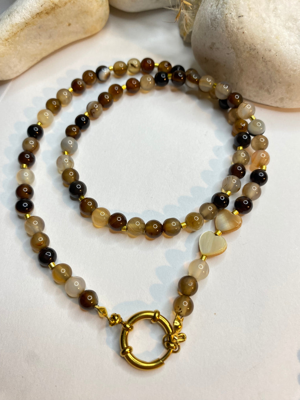 Zestaw - Ciepło Ziemi - brązowe agaty