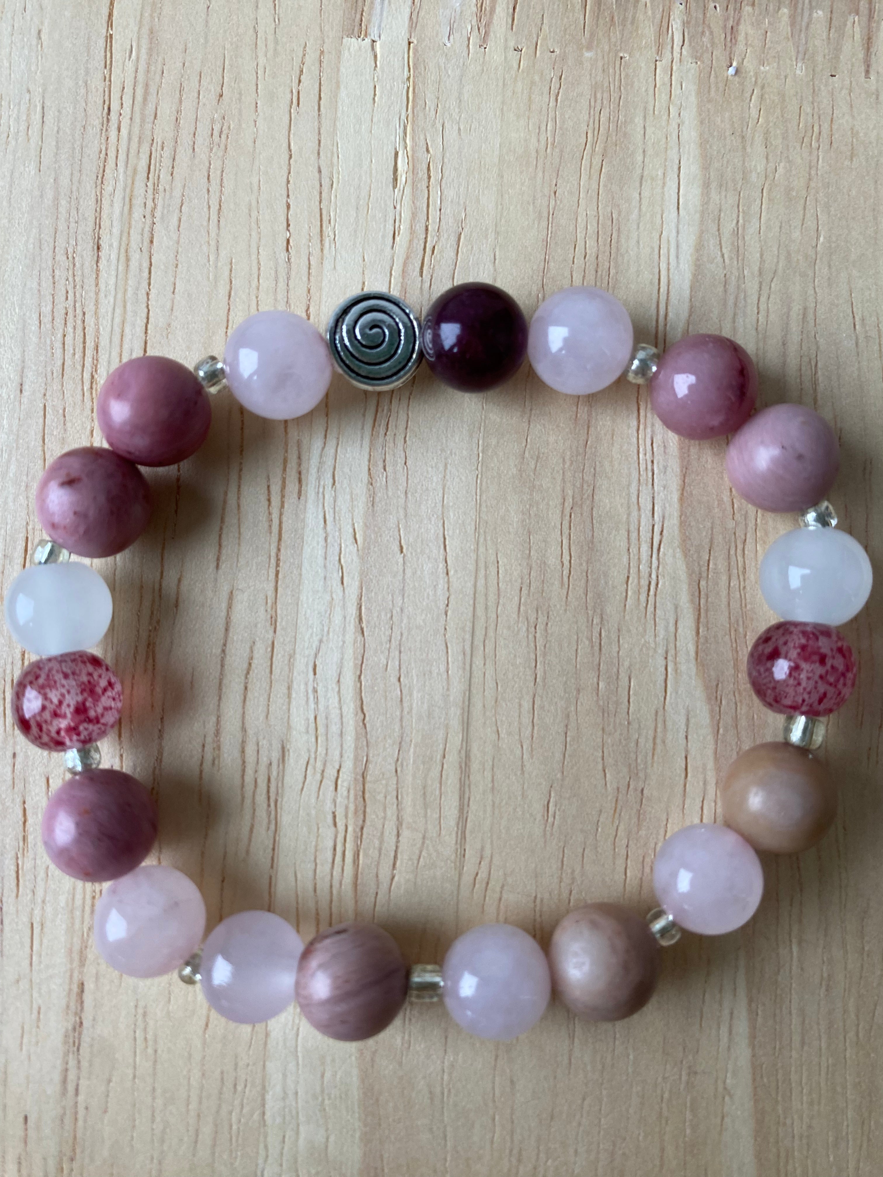 Bransoletka kwarc i rodonit