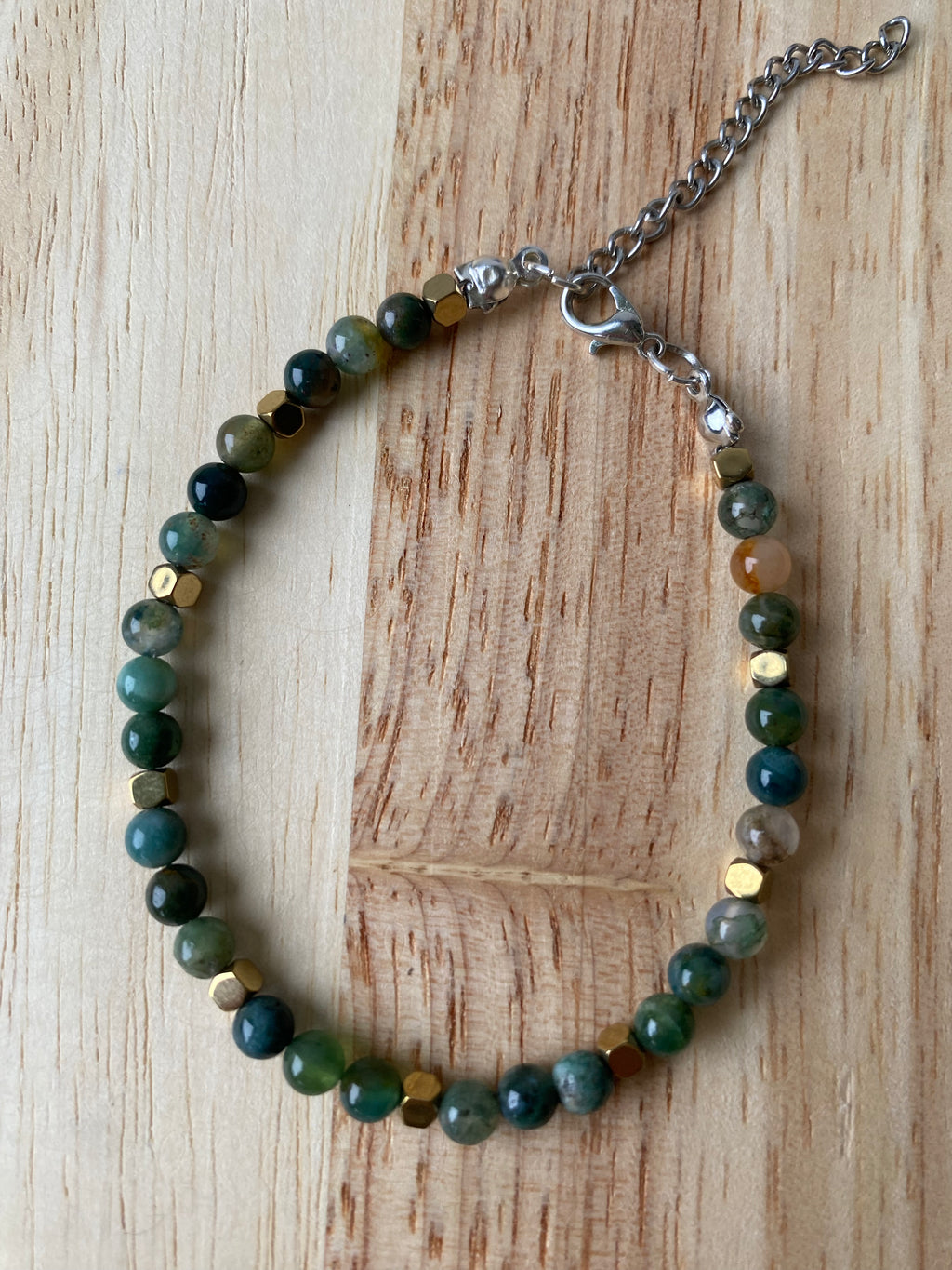 Bransoletka z zielonego agatu