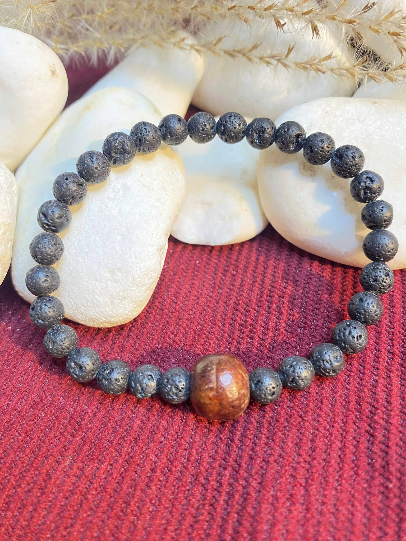 Bransoletka męska - lawa